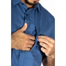 Maul Kurzarmhemd Cordoba 3XT (Stretch, atmungsaktiv, bequemer Schnitt) blau Herren